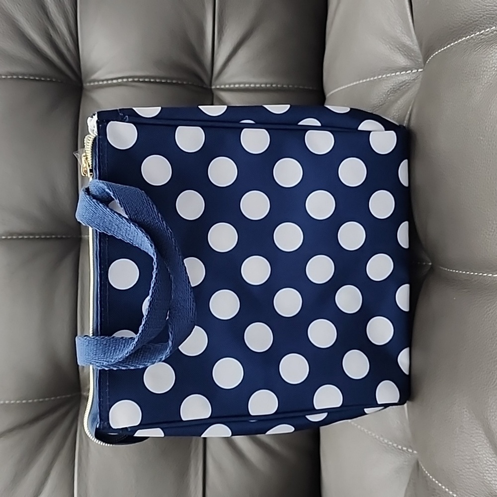 ♠️ NWT Kate Spade Lunch Bag Navy Jumbo Dot  ♠️ - Picture 5 of 8